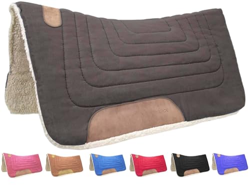 Tahoe Tack Contoured Canvas Western Saddle Pad Available in Mini Pony and Horse Sizing - color: Brown