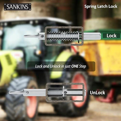5-1/8'' Trailer Gate Latch, Weld-On Spring Latch Lock, Heavy-Duty Trailer Latch with Plain Tube, Spring Loaded Latch for Utility Trailer Gate, Pack of 2 - size: 5inch
