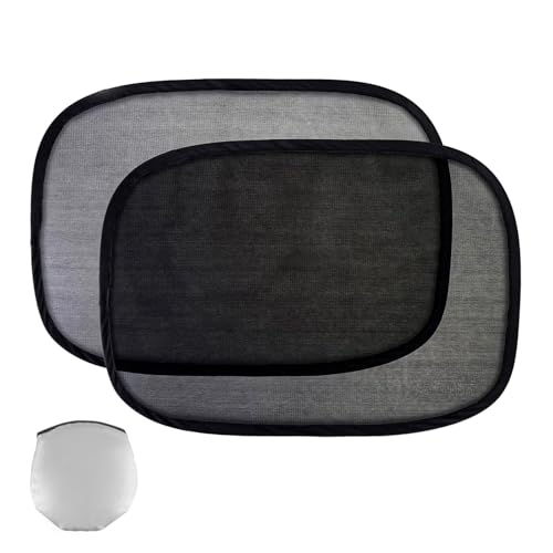 2 PCS Car Window Shade, 21"x14" Static Cling Automotive Side Window Screen Sun Shade Blocker, Removable Car Sunshade Cover Protect Your Child from Sun Glare Heat UV Rays (Transparent) - color: Transparent
