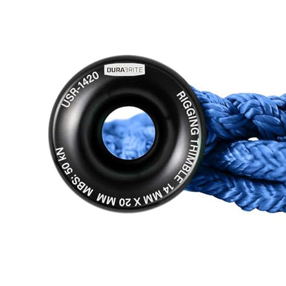 Pelican Rope Arborist Sling, USA Made 5/8" Adjustable Rigging Block Sling with Aluminum Ring - Single-Head, 14,800 LBS MBS / 1,480 LBS WLL, 12 Strand Blue Polyester, Tree Climbing Gear, 12 FT - style: Single-Head | 5/8" - 12 FT
