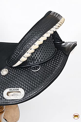 HILASON Western American Leather Trail Barrel Racing Horse Saddle | Treeless for Horses - size: 16 In