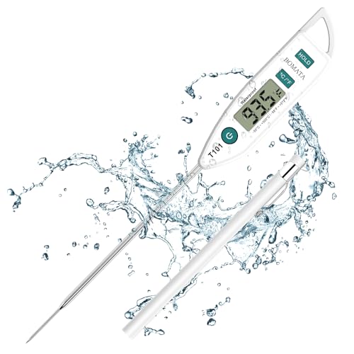 BOMATA Digital Water Thermometer for Liquid, Meat, Cooking, IPX7 Waterproof - color: White