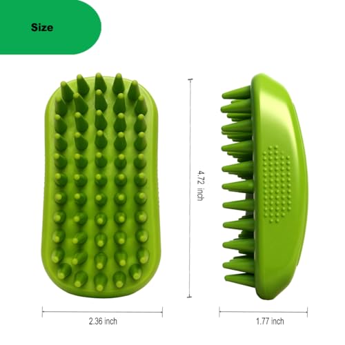 Rubber Curry Brush for Short Haired Dogs, Gentle Curry Comb - color: Olive