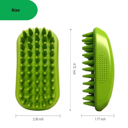 Rubber Curry Brush for Short Haired Dogs, Gentle Curry Comb - color: Olive