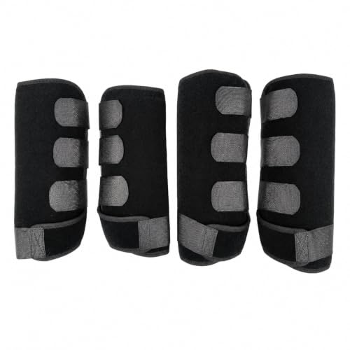Horse Sport Boots 4 Pack Front Hind Neoprene Splint Leg Wraps - color: Black