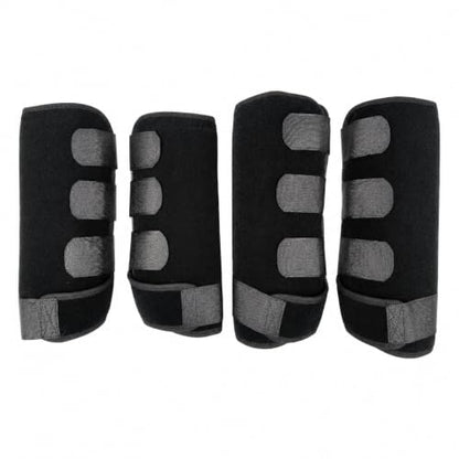 Horse Sport Boots 4 Pack Front Hind Neoprene Splint Leg Wraps - color: Black