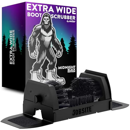 Midnight Black Boot Scrubber - Outdoor Shoe Scraper Brush - No Mount Shoe Cleaner - Sasquatch Sized - color: Midnight Black