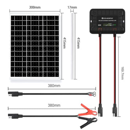 ECO-WORTHY 25W 12V Solar Panel Battery Charger Trickle Maintainer Kit - size: 25W Kit