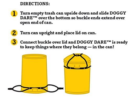 (2 Pack) Doggy Dare Trash Can Lock - Medium - Fits 30-40 Gallon Trash Cans - Perfect for Dogs, Raccoons, Opossums - Bungee Cord Design Makes Install Simple (Trash Can NOT Included) - size: 2-Pack Medium 30-40 Gallon