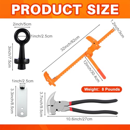 Duraaamo 5 Pcs Fence Tool Set Carbon Steel Fence Stretcher Tool Barbed Wire Pullers 10 Inch Fencing Pliers Cutter Wire Twister for T Post Clips