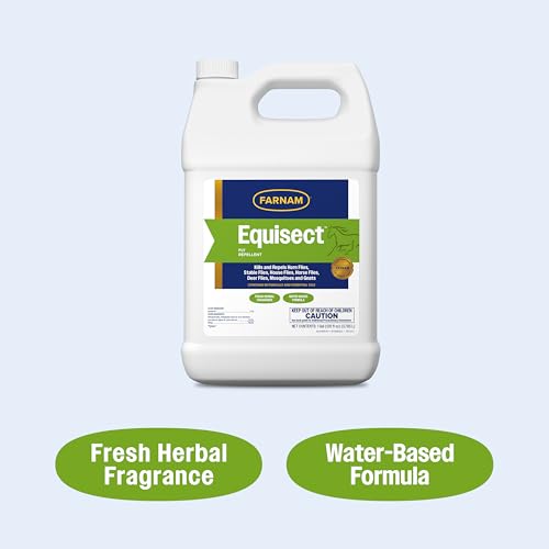 Farnam Equisect Water-Based Botanical Fly Repellent for Horses, 128 oz - size: 128 Fl Oz (Pack of 1)