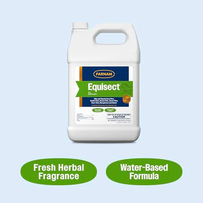 Farnam Equisect Water-Based Botanical Fly Repellent for Horses, 128 oz - size: 128 Fl Oz (Pack of 1)