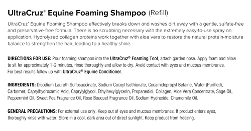 UltraCruz Equine Foaming Horse Shampoo, Conditioner Bundle, 32 oz Each with 16 oz Detangler