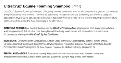 UltraCruz Equine Foaming Horse Shampoo, Conditioner Bundle, 32 oz Each with 16 oz Detangler