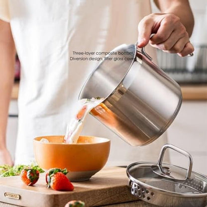 Stainless Steel Saucepan With Glass Lid, Sauce Pan, 2.5 Quart Cooking Pot, Perfect For Boiling Milk, Sauce, Gravies, Pasta, Noodles - size: 2.5 Quarts