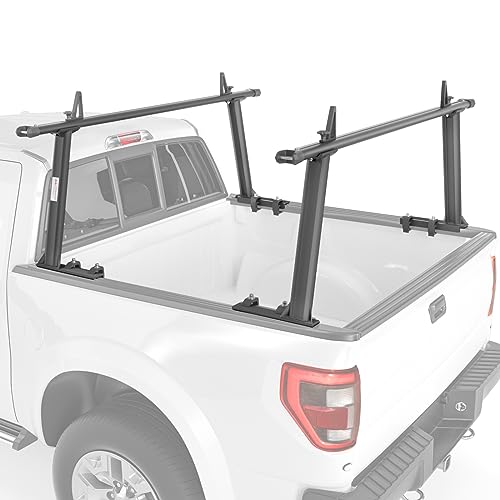 Model APX25 Extendable Aluminum Pick-Up Truck Ladder Rack (No Drilling Required) - Sandy Black - color: Sandy Black