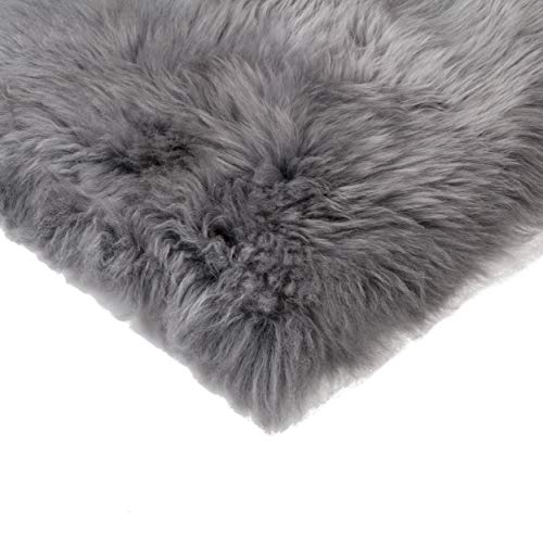 Natural Sheepskin Chair Pad, Non-Slip, Grey, 2 Pack - color: Grey, size: 2 Count (Pack of 1)