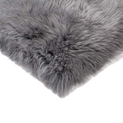 Natural Sheepskin Chair Pad, Non-Slip, Grey, 1 Pack - color: Grey, size: 1 Count (Pack of 1)