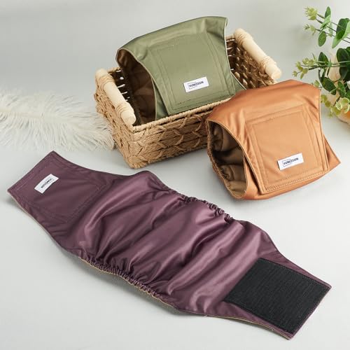 Washable Male Dog Diapers Reusable, Premium Belly Bands for Male Dogs, Pack of 3, High Absorbing Extra Small Male Dog Pee Wraps for Doggie in Incontinence or Excitable Urination and Training(XS) - size: X-Small