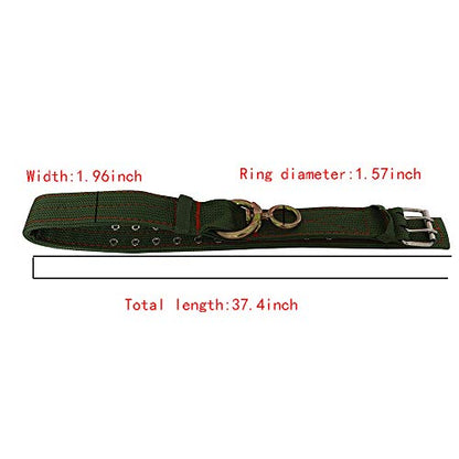 Cow Collar - Adjustable Four-Layer Nylon Thickened Cow Collar Collar with 2-Rows Metal Buckle and Ring Metal Buckle Traction Chain for Horse, Sheep, Cattle, Dog, Camel (37.4inch) - color: 37.4inch