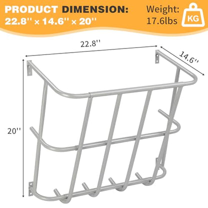 Outvita 18 Gal Livestock Feeder, Heavy-Duty Steel Goat Hay Rack | 22.5" Wall Mounted Horse Hay Holder with Multiple-Sided Feeding for Sheep, Farm and Livestock - size: 22.5 in