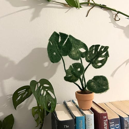 Wizardi Beginner Needle Felting Kit for Adults - Monstera. Floral Felting Kit 15cm High. Felting Tools. Wool Felting Supplies. Felt Crafts. Wool Felt. The Makerss - color: Monstera