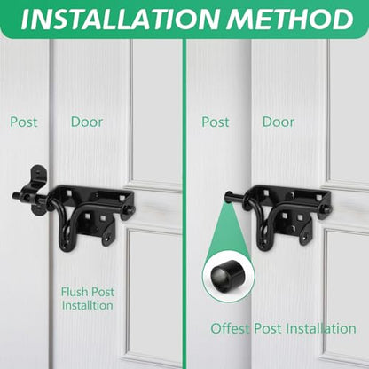 Heavy Duty Slide Bolt Gate Latch for Wooden Fence Door Lock with Padlock Hole,Solid Hardware Thickened Metal Sliding Bolt Door Locks Gate Latches for Shed Door,Wooden Fences,Barn Doors,Yard