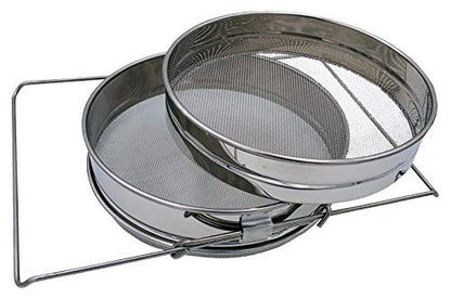 Honey Stainless Steel Strainer Double Sieve, Bee Keeping Equipment Filter with Extendable Arms
