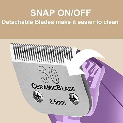 30# Dog Blade Set Compatible with Andis/Oster A5,Wahl KM10 Series Clipper - color: 30# (10 Pack)
