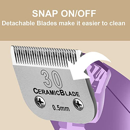 30# Dog Blade Set Compatible with Andis/Oster A5,Wahl KM10 Series Clipper - color: 30# (10 Pack)