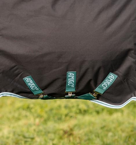 Horseware® Amigo® Bravo 12 Plus Turnout 250g - Navy/Aqua & Turquoise, 72 inches - color: Navy/Aqua & Turquoise, size: 72 inches