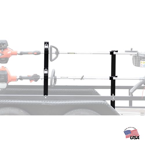 Buyers Products LT19 2-Position Trimmer Rack for Open & Closed Landscape Trailers, Holds 2 Weed-Eaters, Made in The USA, Lawn Care Equipment, Heavy Duty Storage Solution for Work Vehicles - style: 2-Position