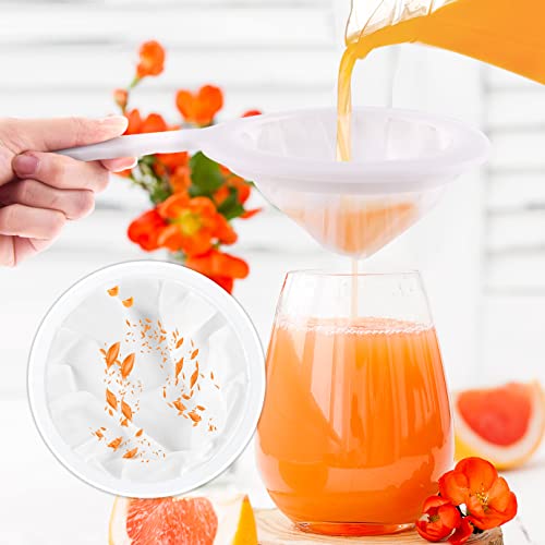 WXJ13 3 Pieces Ultra-Fine Nylon Mesh Strainer, Food Yogurt Mesh, Plastic Sieve Fine Mesh Colander with Handle for Filtering Juice Milk Soy Coffee Honey Wine Yogurt (100/200/400Mesh)