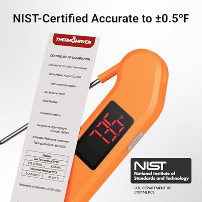 ThermoMaven 1 Sec Professional Digital Meat Thermometer, ±0.5℉ Accuracy - color: Orange