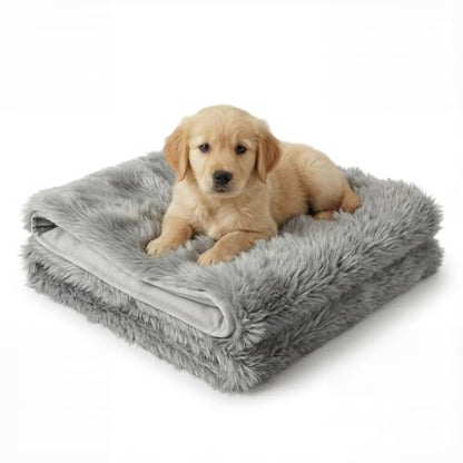 IHAPPYDOG Faux Fur Dog Blanket, Waterproof Couch Cover, Grey 40"x30" - color: Grey, size: 40" x 30"