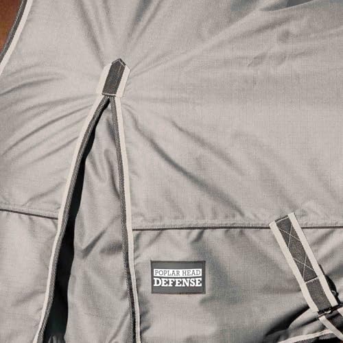 Jeffers Poplar Head Defense 1680 Denier Turnout Blanket with Extended Neck Design, Plymouth Brown 75"- 240g Polyfill, Waterproof, Breathable Horse Blanket, Ideal Protection for Winter, Medium Weight - size: 75 in