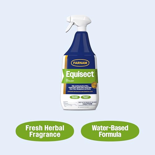 Farnam Equisect Water-Based Botanical Fly Repellent for Horses, 32 oz - size: 32 Fl Oz (Pack of 1)