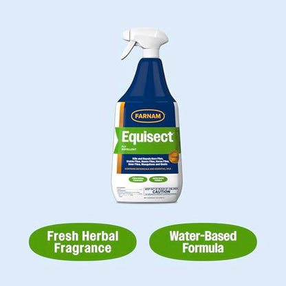 Farnam Equisect Water-Based Botanical Fly Repellent for Horses, 32 oz - size: 32 Fl Oz (Pack of 1)
