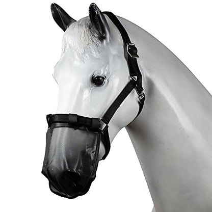 Horze Durable Mesh Horse Fly Mask with Nose Cover, Black Equine Fly Mask - size: Pony