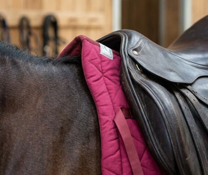 Horse Saddle Pad English Quilted Contoured All-Purpose Trail 72TS01 - color: Burgundy