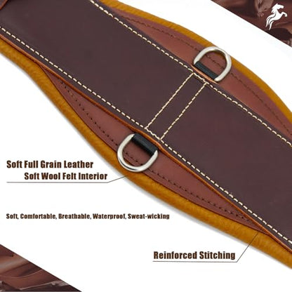 Jeereal Western Genuine Leather Cinch for Trail Riding & Rodeo ，28-32 Inch (Brown) - size: 30 Inch