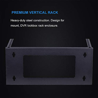 Kenuco 19 Inch Steel Vertical Rack and Wall Mountable Server Rack Mount (Black-2U) - color: Black-2U