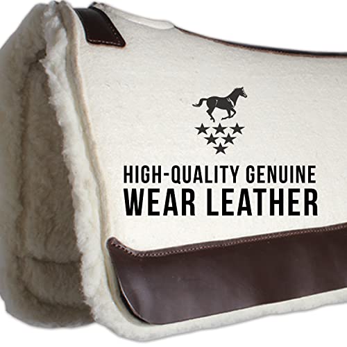 Professional's Choice 100% Steam-Pressed Saddle Pad | Wither Relief and Helps to Protect Against Pressure Points | Soft Fleece Bottom | 31" x 32" | 1 1/4" Felt | Tan