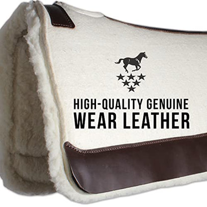 Professional's Choice 100% Steam-Pressed Saddle Pad | Wither Relief and Helps to Protect Against Pressure Points | Soft Fleece Bottom | 31" x 32" | 1 1/4" Felt | Tan