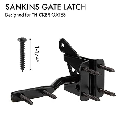 Self Locking Gate Latch for Wooden Fence with Pull String, 2pcs | Automatic vinyl gate latch, post mount automatic gravity fence latches for pool/garden/shed - size: With Pull Ring