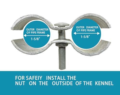 1-5/8" Chain Link Fence Panel Clamps, Galvanized Fence Dog Kennel Saddle Clamps, 8pcs for 42mm Pipe Panel Frames (1 5/8'') - size: 1 5/8''