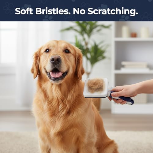 BPG Pet Grooming Tools for Dogs & Cats- Self Cleaning Slicker Brush, Deshedding & Dematting Grooming Dog Brush For Shedding, Removes Loose Fur & Tangles- Brooklyn Pet Gear - color: Self Cleaning Slicker Brush