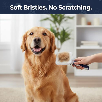 BPG Pet Grooming Tools for Dogs & Cats- Self Cleaning Slicker Brush, Deshedding & Dematting Grooming Dog Brush For Shedding, Removes Loose Fur & Tangles- Brooklyn Pet Gear - color: Self Cleaning Slicker Brush
