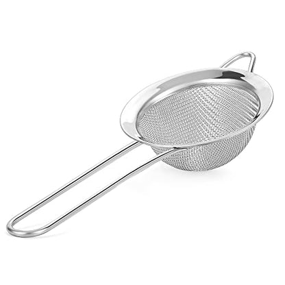 Fine Mesh Strainer - 2.8 Inch Round Sieve - Tea Strainers for Loose Tea, Coffee Strainer, Food Strainer, Juice Strainer, and Much More!