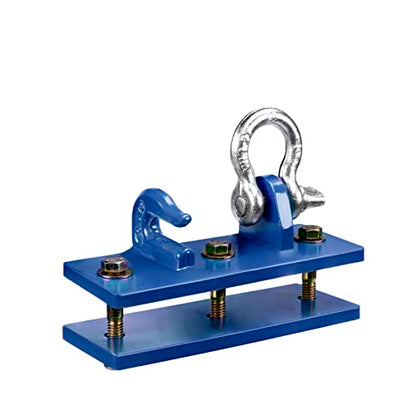 Tractor Bucket Hooks, Bolt On Clevis Mount with 1/2” Shackle, 5/16”Grab Hooks G70 Steel, Shackles Mount with Backer Plate, Heavy Duty Tow Hook for SUV RV UTV Tractors Bucket(Blue) - color: Blue